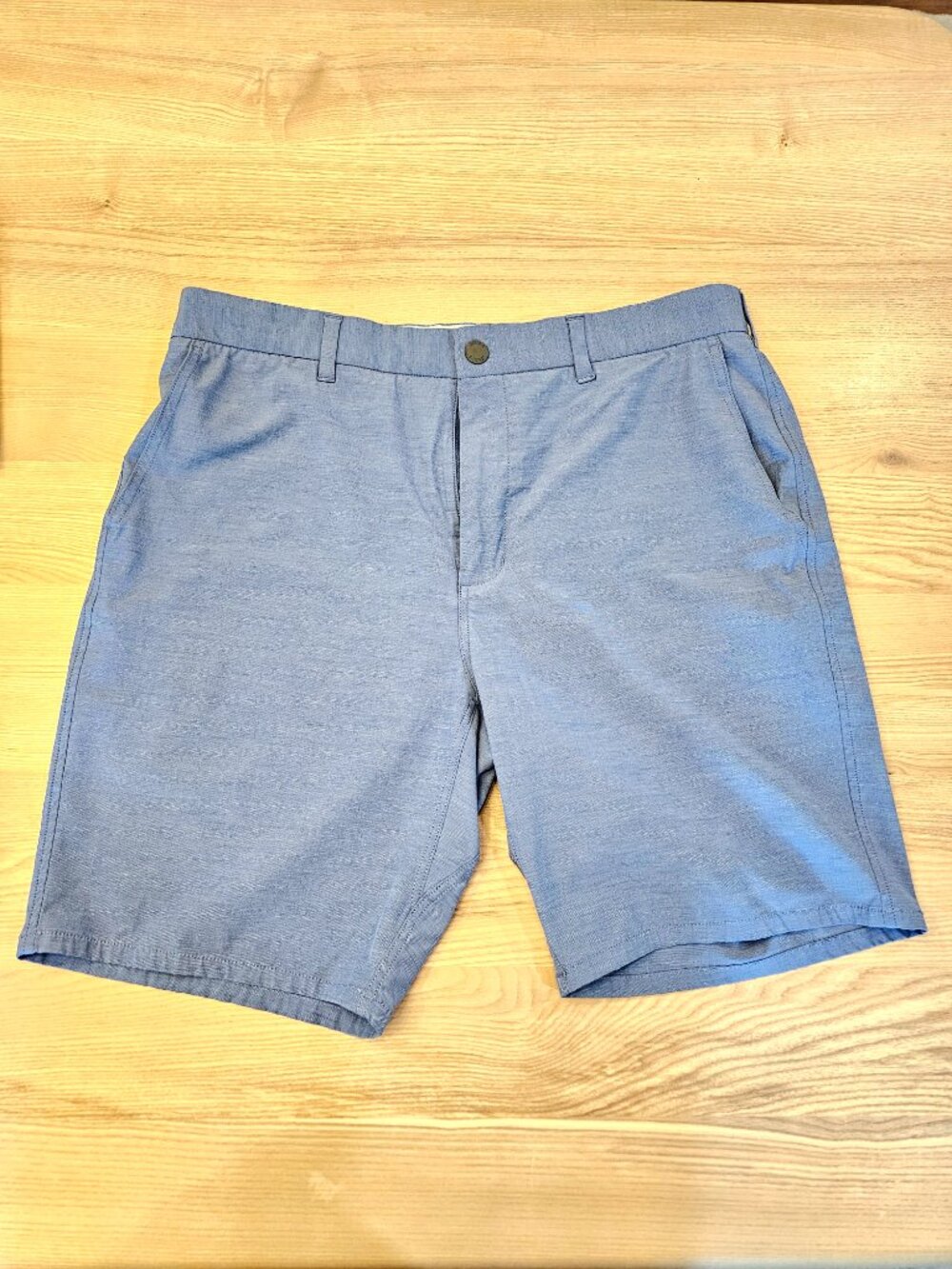 Johnnie-O Prep-Formance Golf Shorts Size 34 Blue Stretch Chino Flat Front